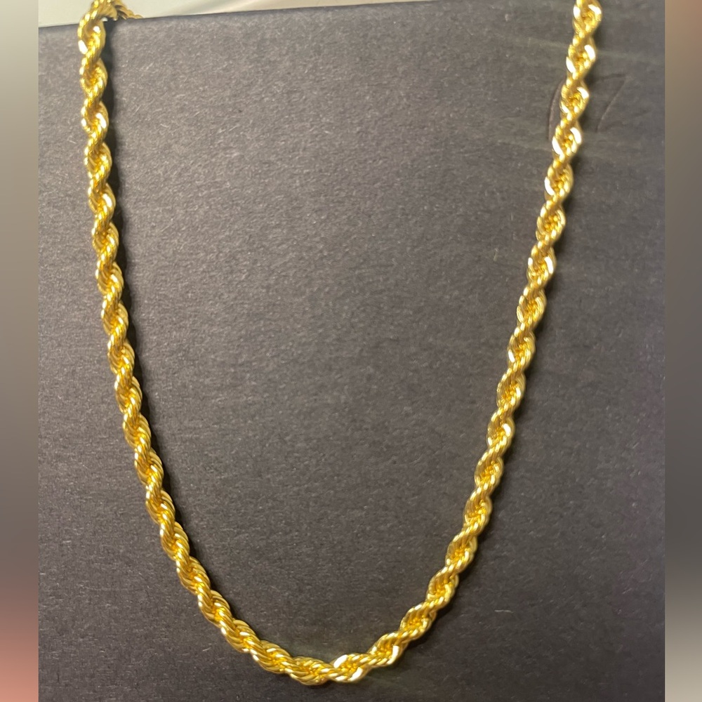 18k plated 3mm rope chain 18in